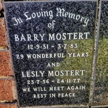 MOSTERT Barry 1931-1983 :: MOSTERT Lesly 1956-1977
