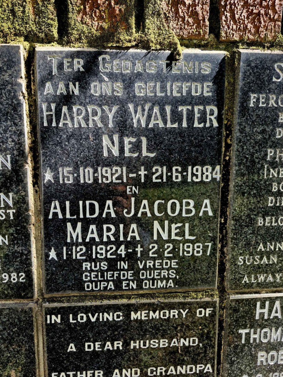 NEL Harry Walter 1921-1984 & Alida Jacoba Maria 1924-1987