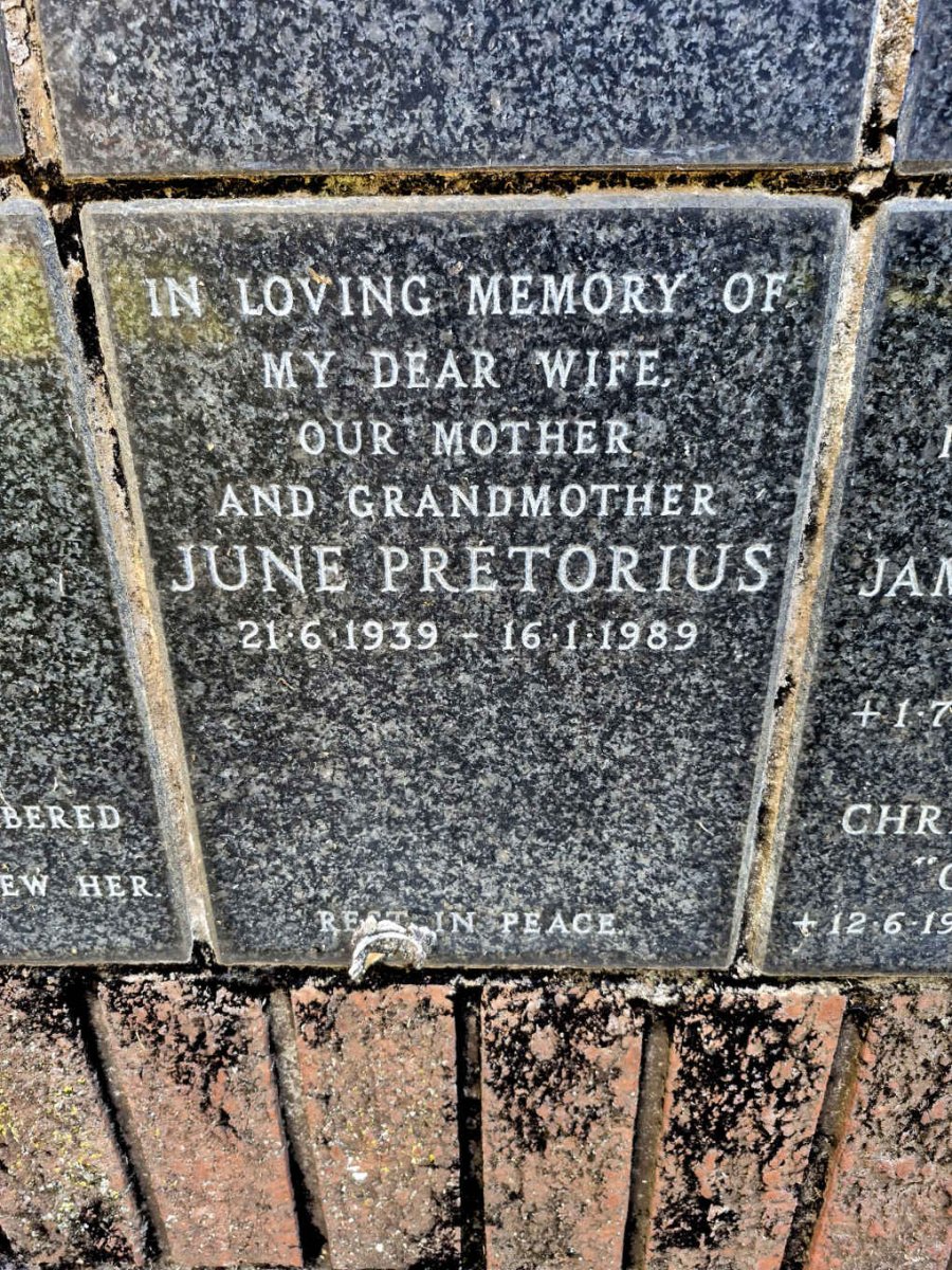 PRETORIUS June 1939-1989