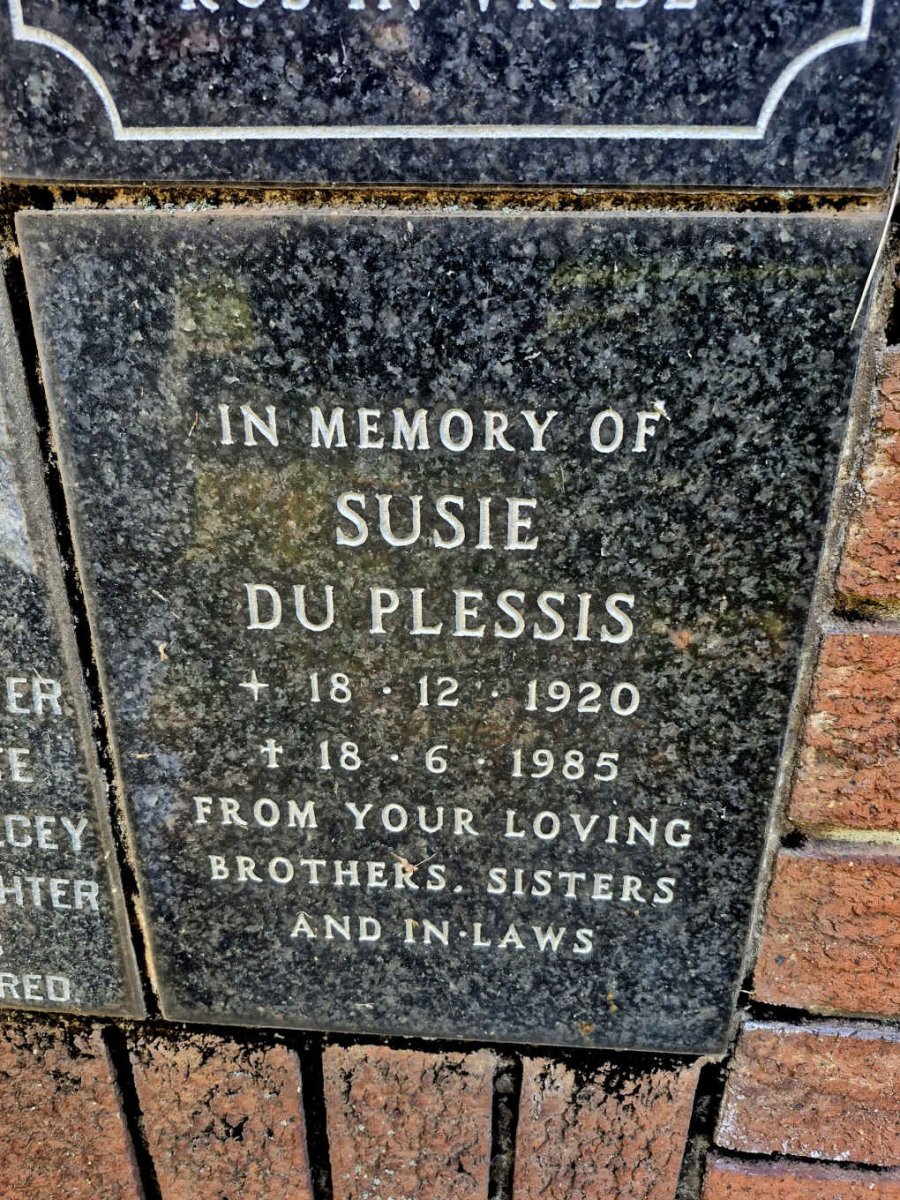 PLESSIS Susie, du 1920-1985