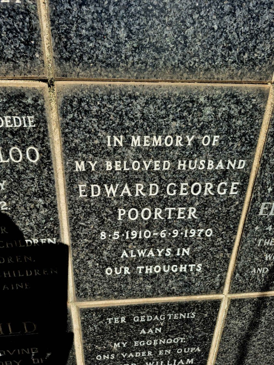 POORTER Edward George 1910-1970