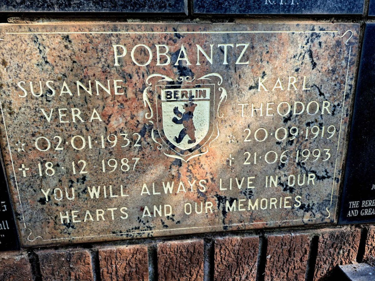 POBANTZ Karl Theodor 1919-1993 :: POBANTZ Susanne Vera 1932-1987