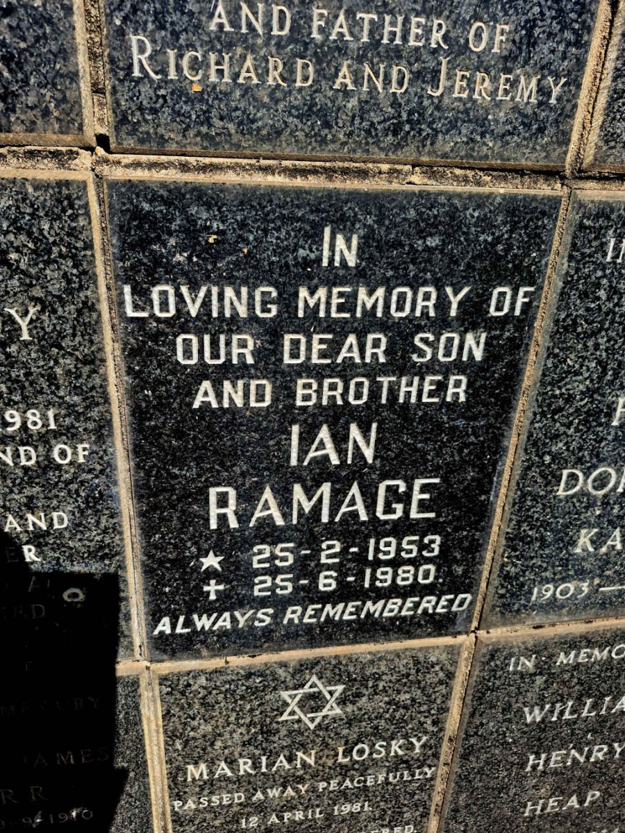 RAMAGE Ian 1953-1980