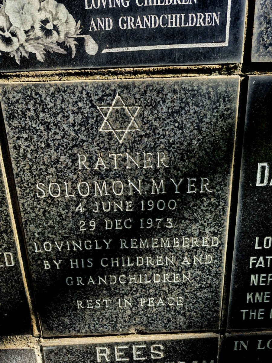 RATNER Solomon Myer 1900-1973