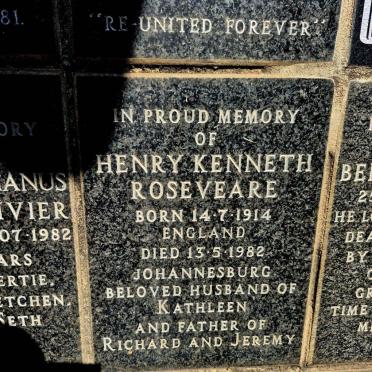ROSEVEARE Henry Kenneth 1914-1982