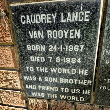 ROOYEN Caudrey Lance, van 1967-1984