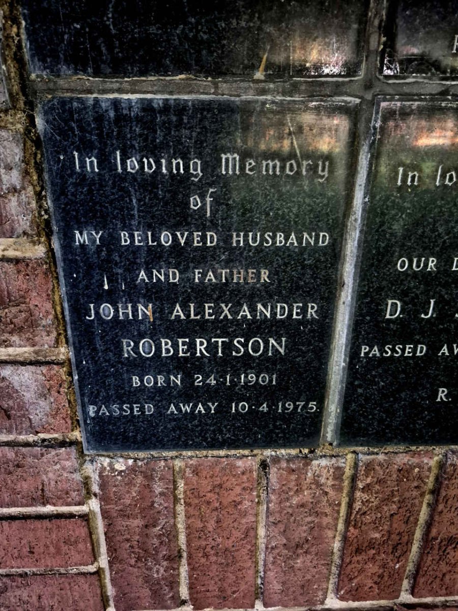 ROBERTSON John Alexander 1901-1975