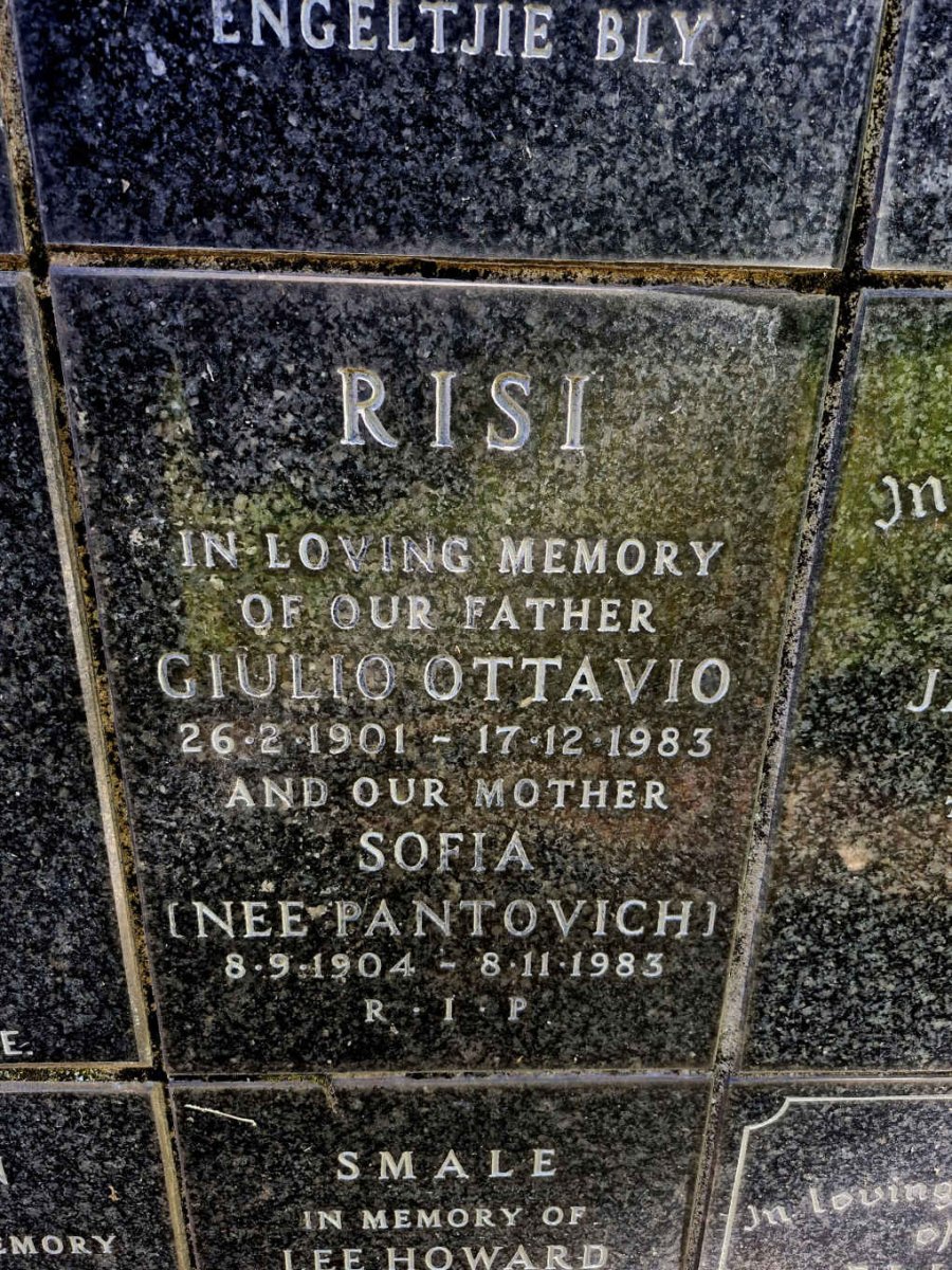 RISI Giulio Ottavio 1901-1983 & Sofia PANTOVICH 1904-1983