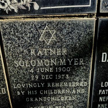 RATNER Solomon Myer 1900-1973