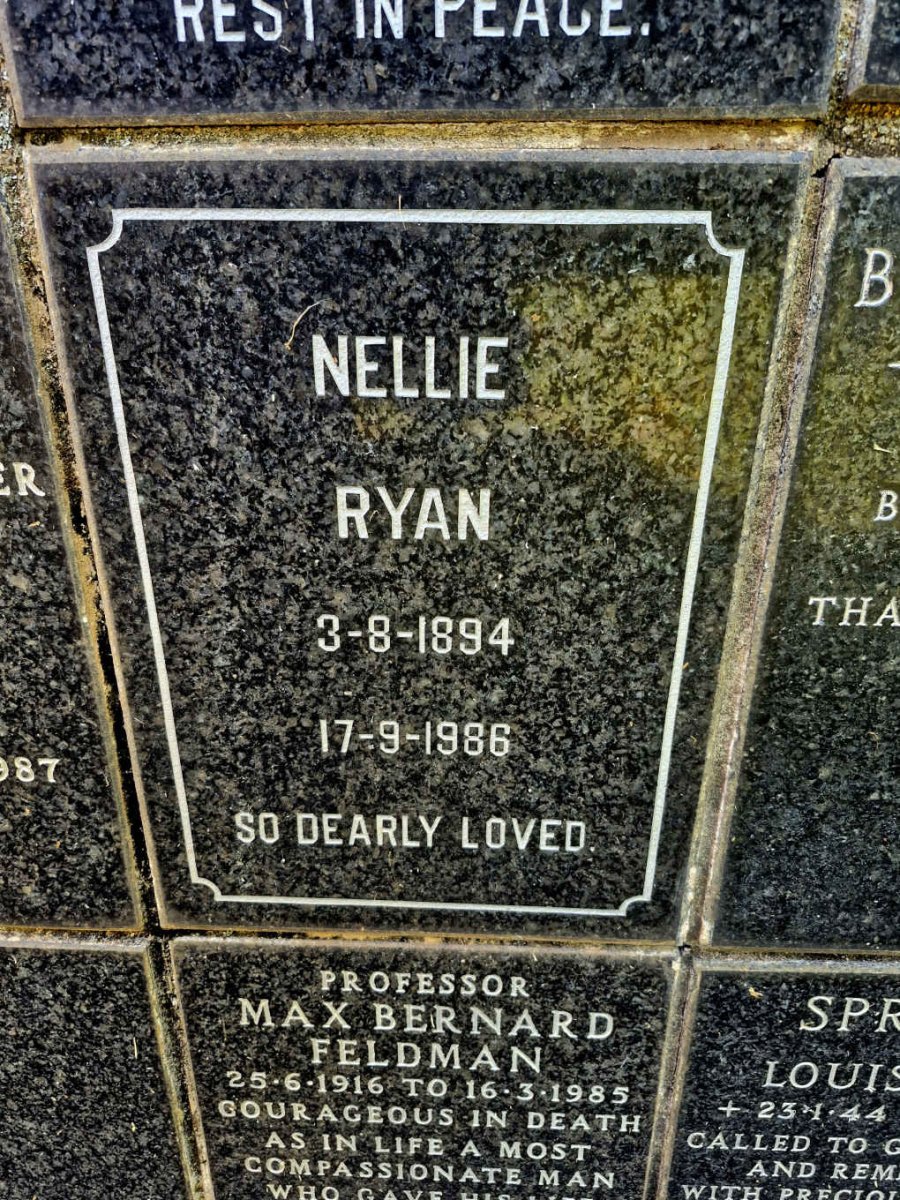 RYAN Nellie 1894-1986