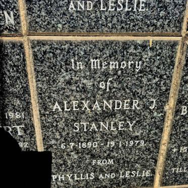 STANLEY Alexander J. 1890-1979