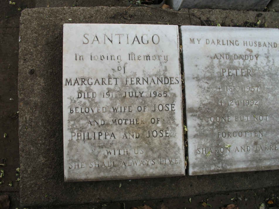 SANTIAGO Margaret Fernandes -1985 :: SANTIAGO Peter 1957-1992