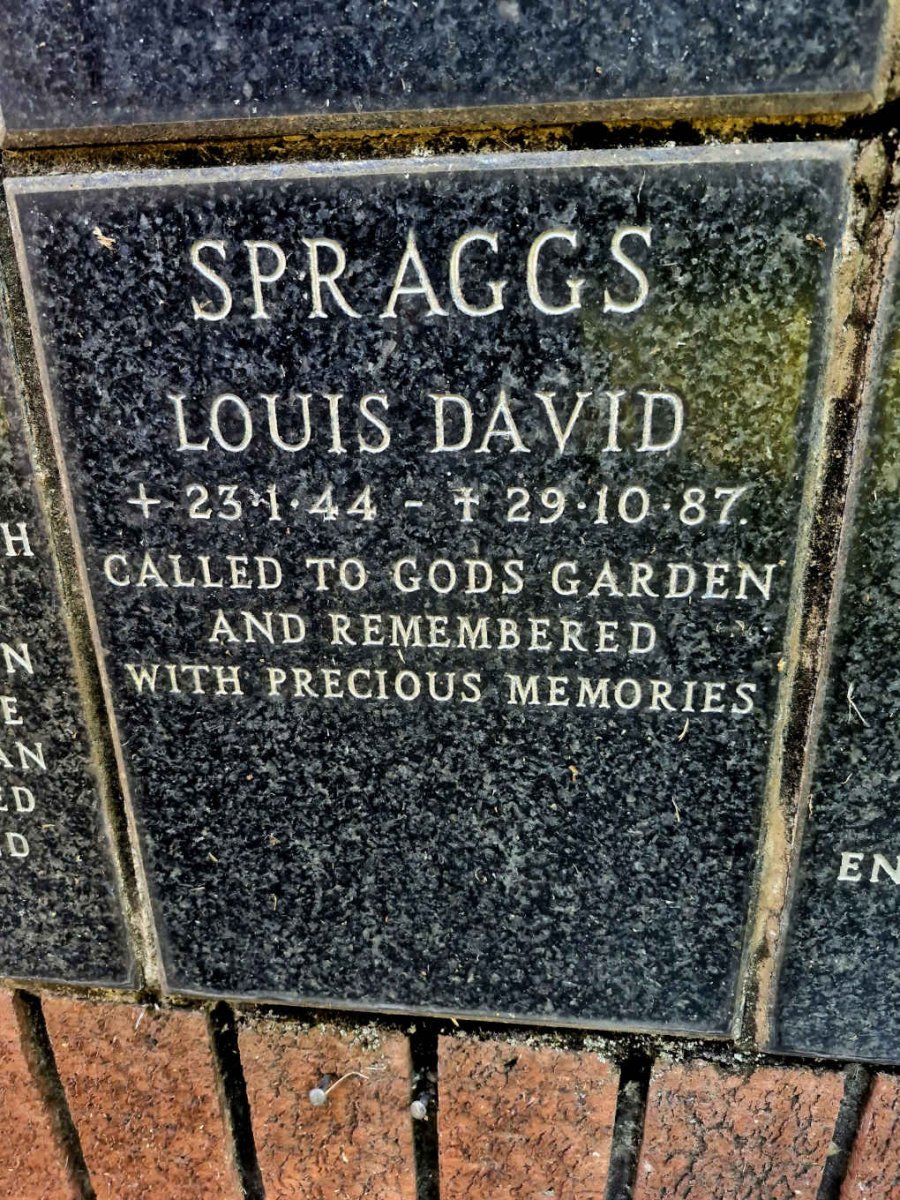 SPRAGGS Louis David 1944-1987