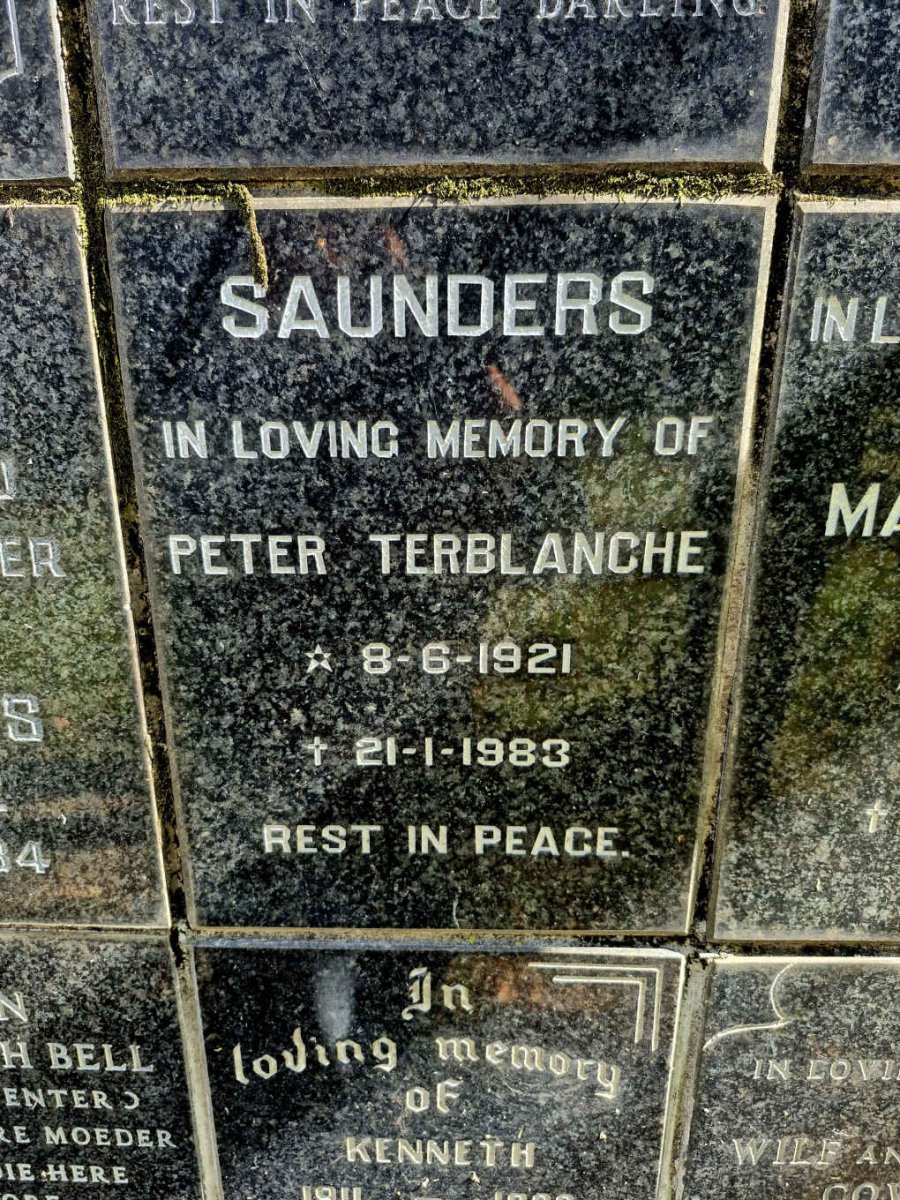 SAUNDERS Peter Terblanche 1921-1983