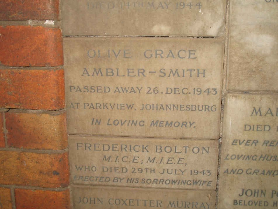 SMITH Olive Grace, AMBLER -1943 :: BOLTON Frederick -1943 :: MURRAY John Coxetter