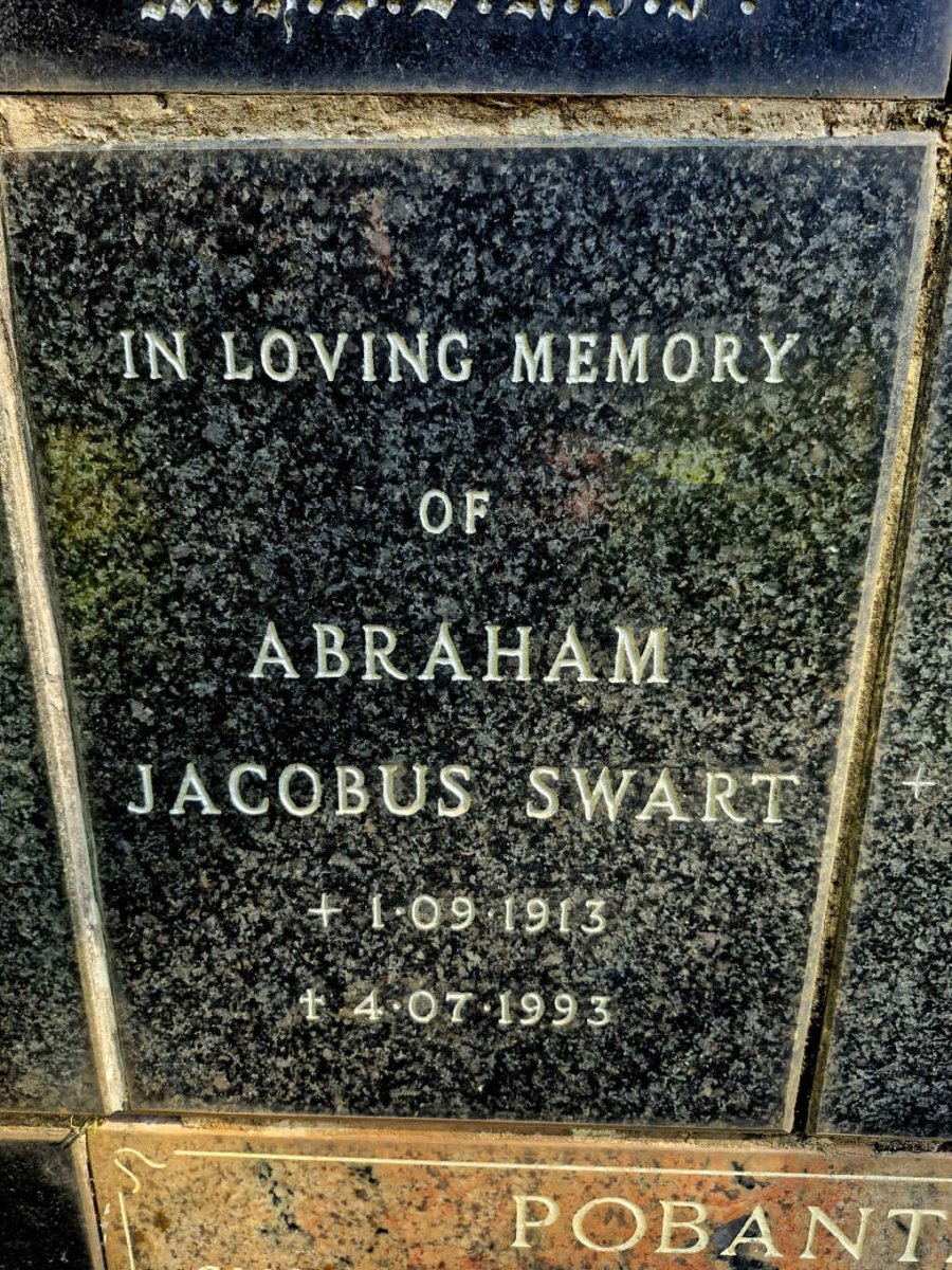 SWART Abraham Jacobus 1913-1993