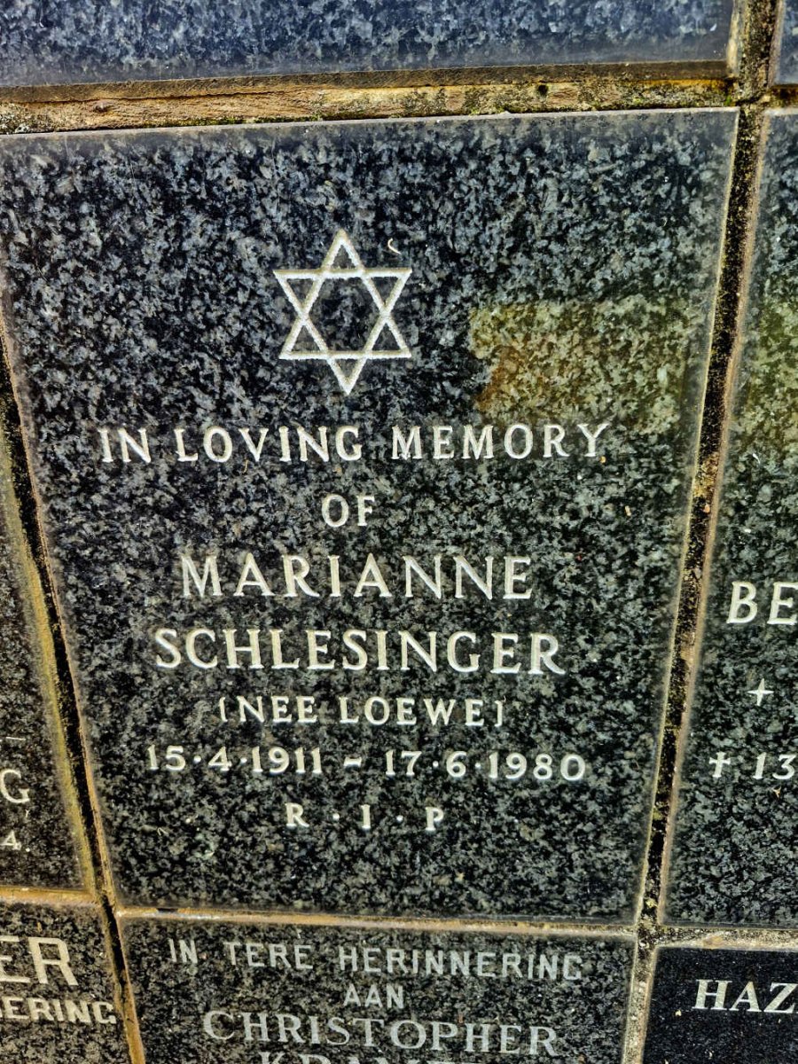SCHLESINGER Marianne nee LOEWE 1911-1980