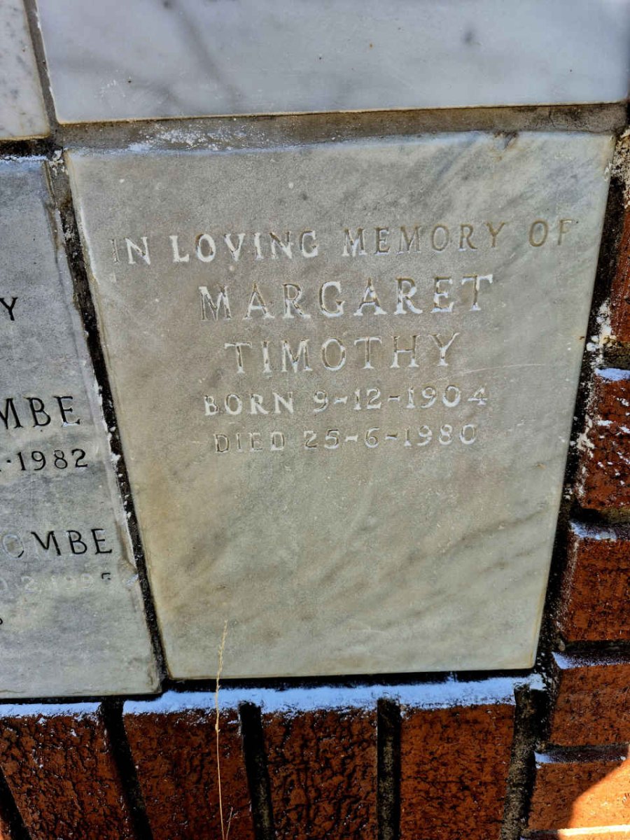 TIMOTHY Margaret 1904-1980
