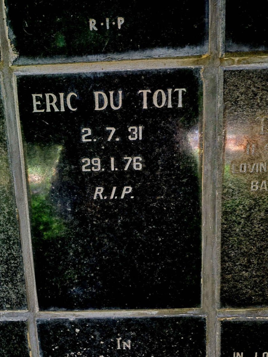 TOIT Eric, du 1931-1976