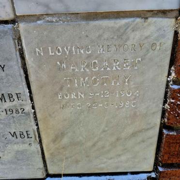 TIMOTHY Margaret 1904-1980