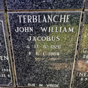 TERBLANCHE John William Jacobus 1926-1984
