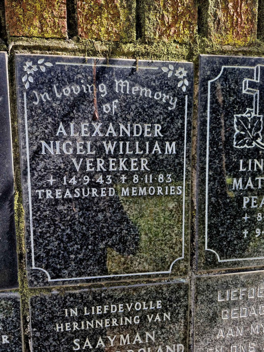 VEREKER Alexander Nigel William 1943-1983