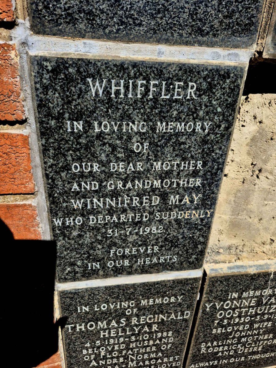 WHIFFLER Winnifred May -1982