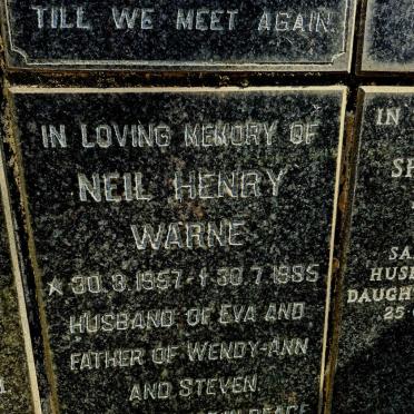 WARNE Neil Henry 1957-1985
