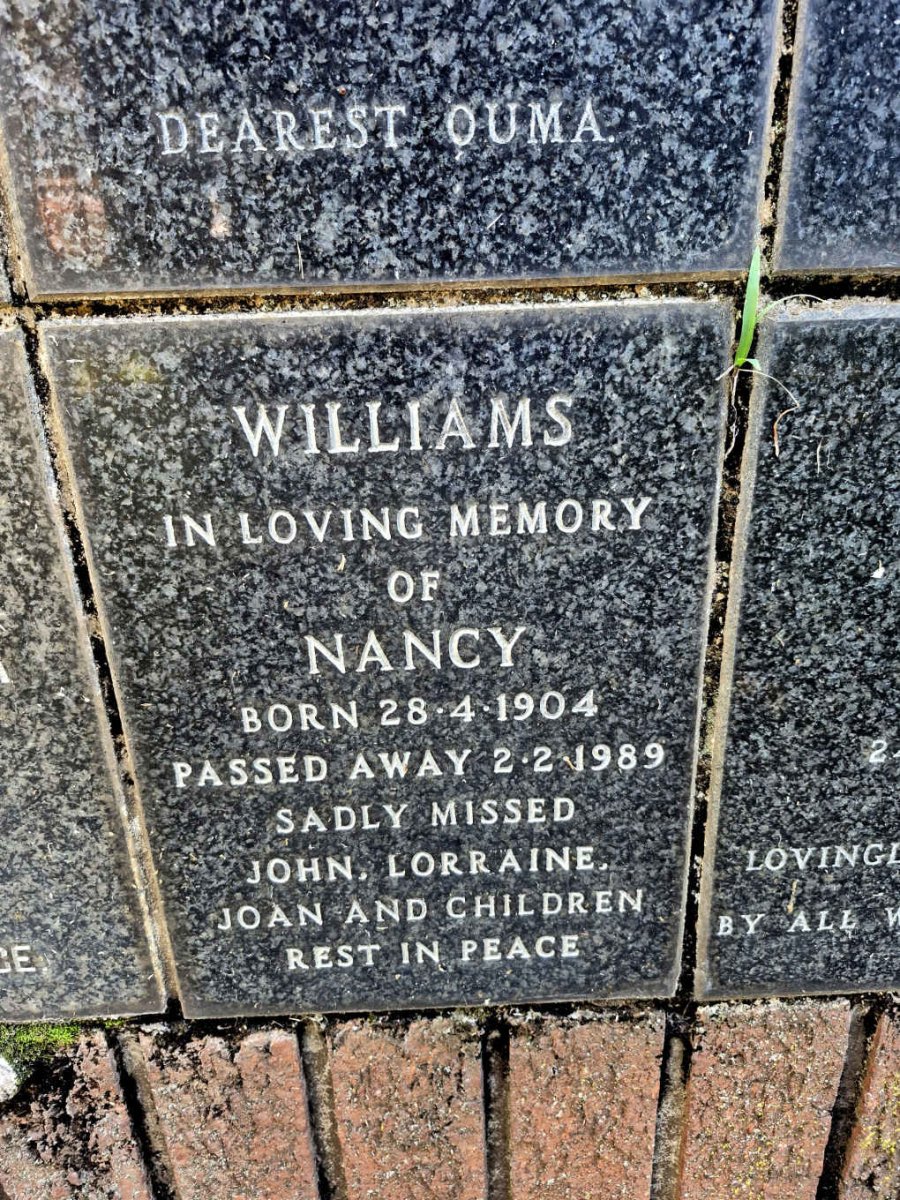 WILLIAMS Nancy 1904-1989
