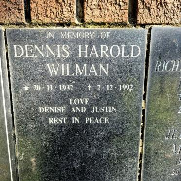 WILMAN Dennis Harold 1932-1992