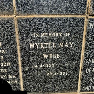 WEBB Myrtle May 1893-1983