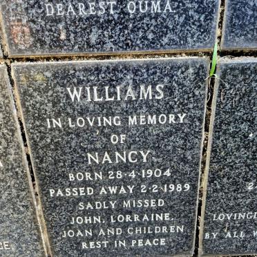 WILLIAMS Nancy 1904-1989