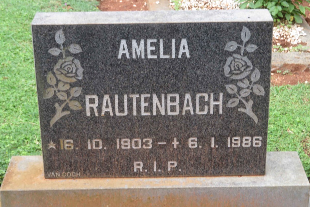 RAUTENBACH Amelia 1903-1986