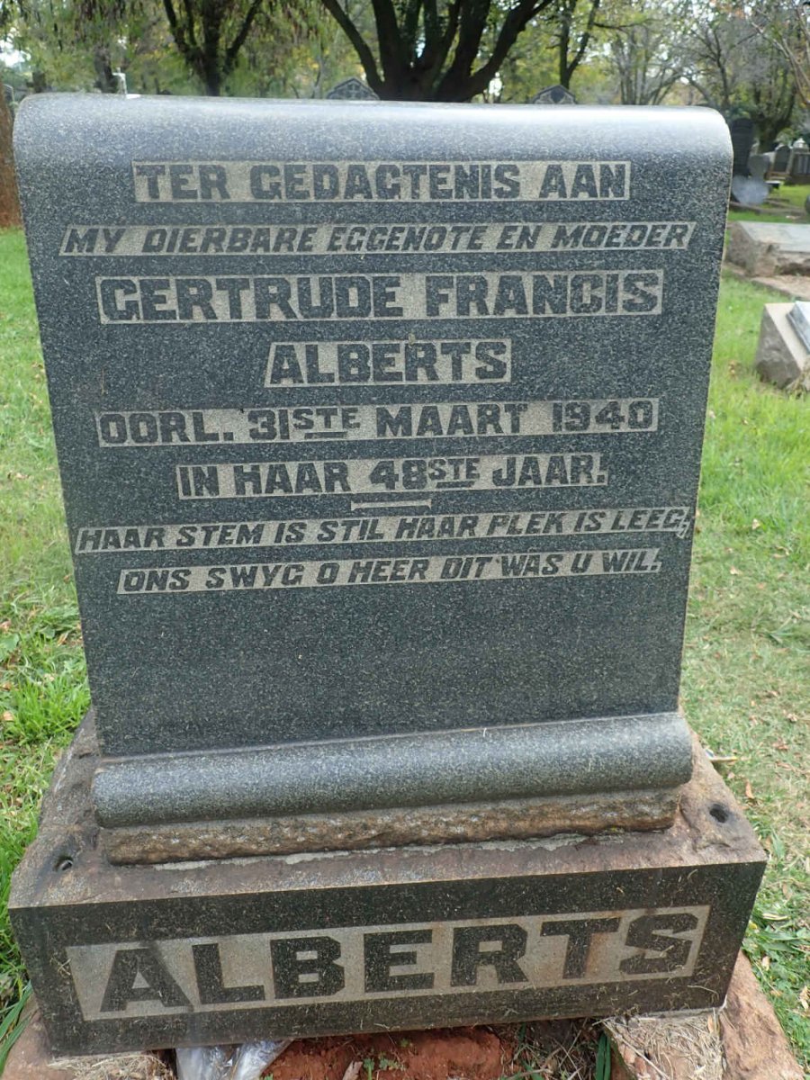 ALBERTS Gertrude Francis -1940