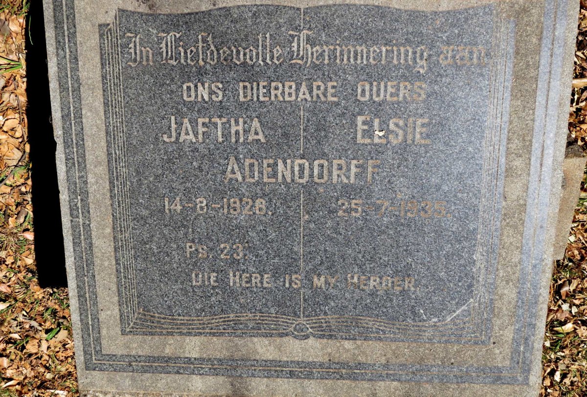 ADENDORFF Jaftha -1928 &amp; Elsie -1935