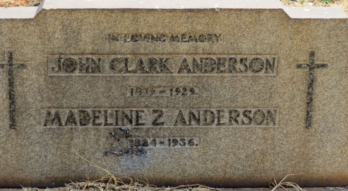 ANDERSON John Clark 1879-1929 &amp; Madeline Z. 1884-1936