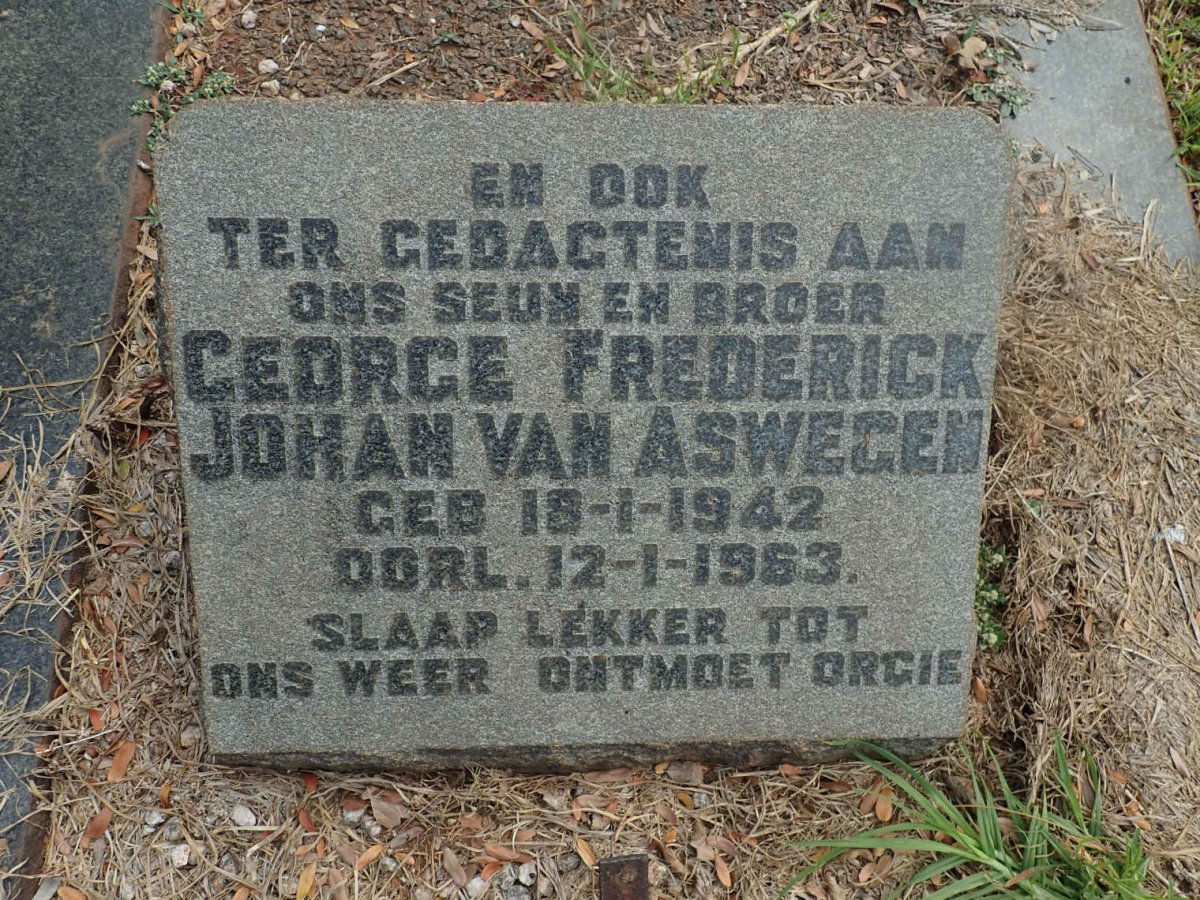 ASWEGEN George Frederick Johan, van 1942-1963