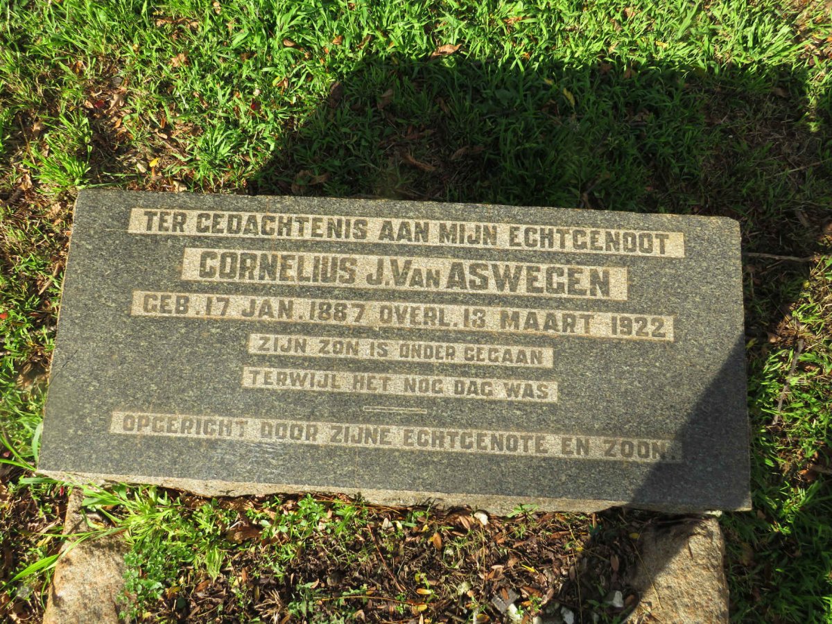ASWEGEN Cornelius J., van 1887-1922