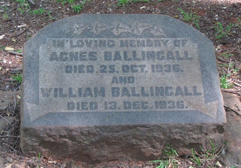 BALLINGALL William -1936 &amp; Agnes -1936