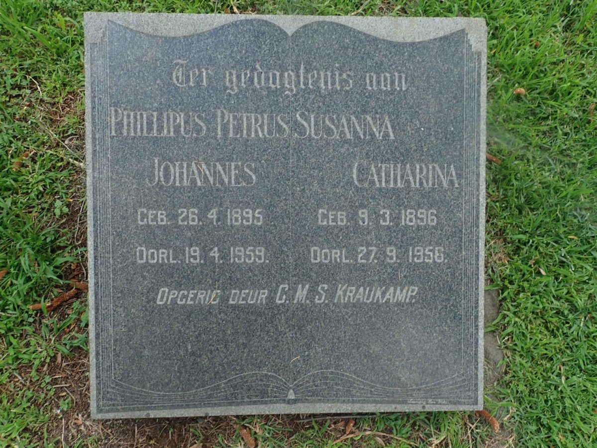 BAUKAMP Phillipus Petrus Johannes 1895-1959 &amp; Susanna Catharina 1896-1956