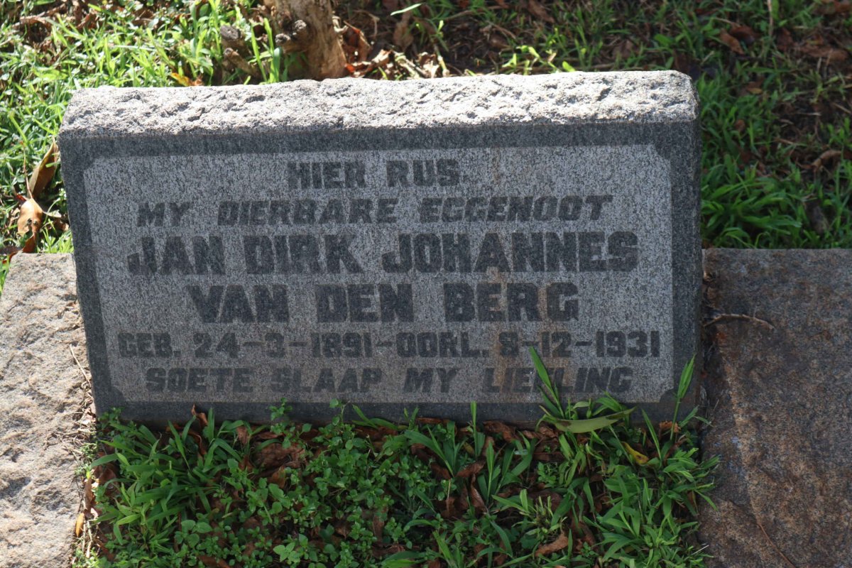 BERG Jan Dirk Johannes, van den 1891-1931