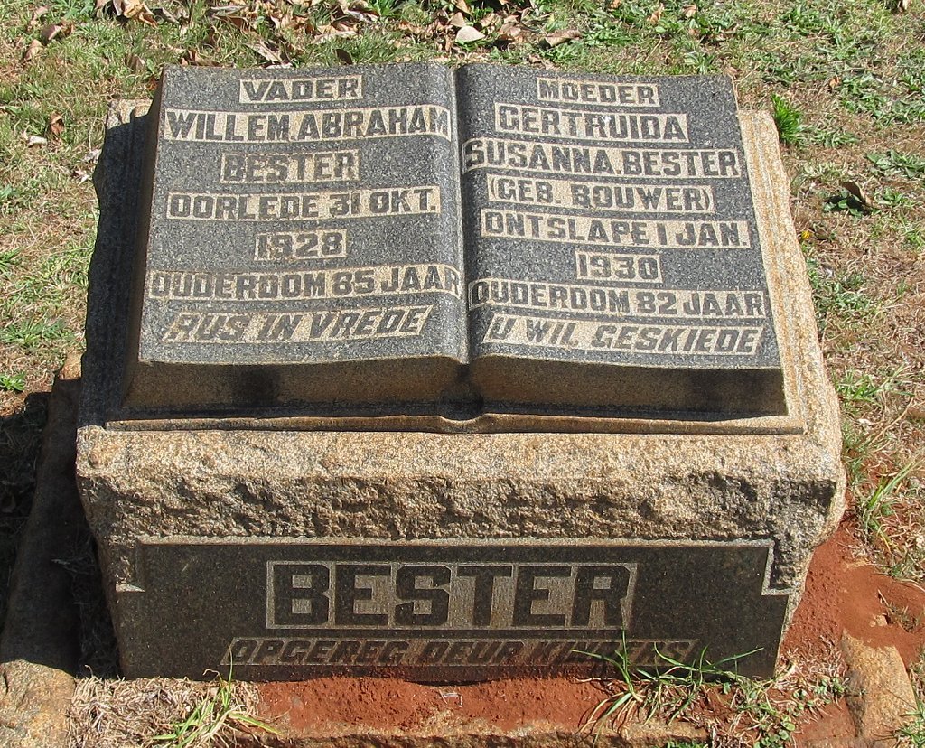 BESTER Willem Abraham -1928 &amp; Gertruida Susanna BOUWER -1930