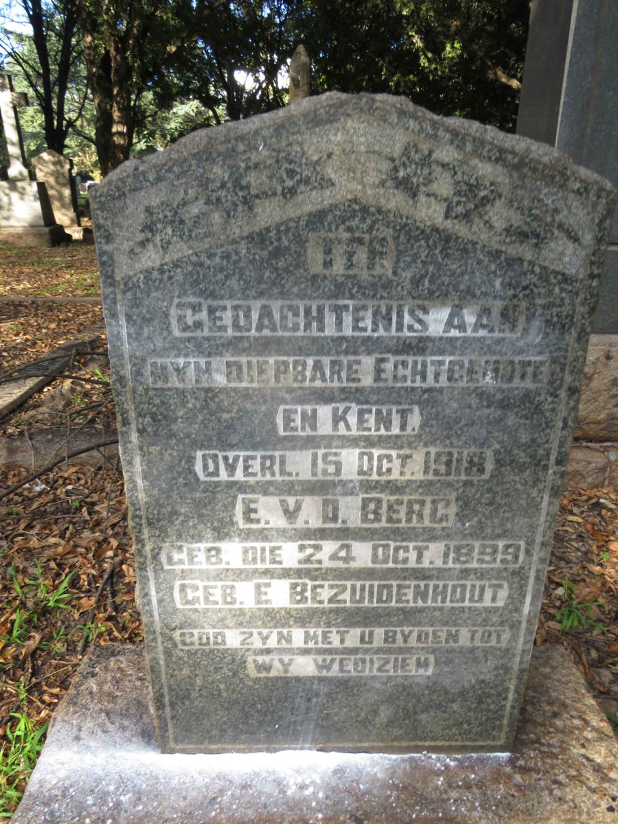 BERG E., v.d. nee BEZUIDENHOUT 1899-1918