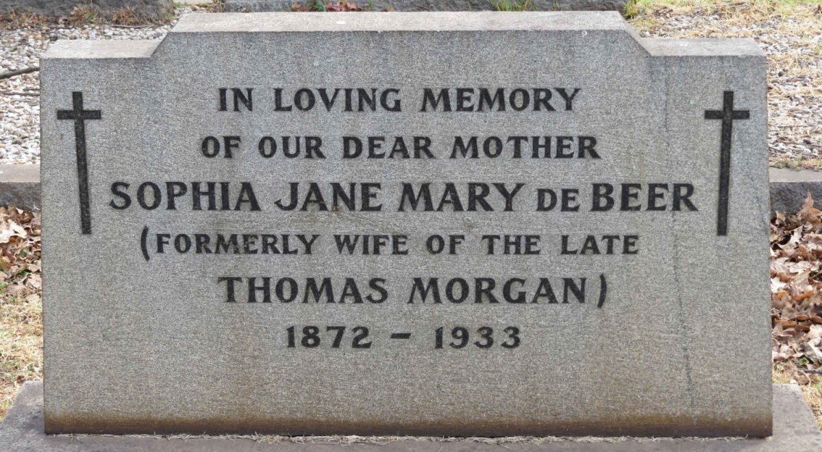 BEER Sophia Jane Mary, de formerly MORGAN 1872-1933