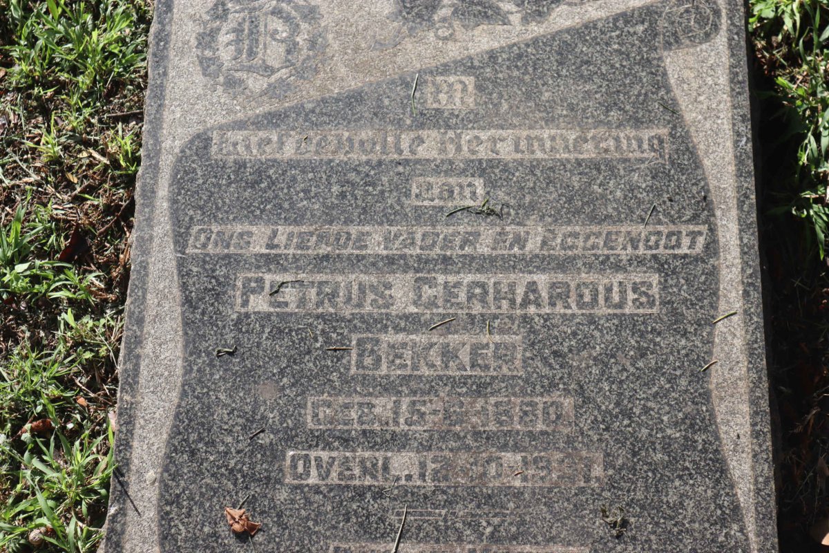BEKKER Petrus Gerhardus 1880-19?1