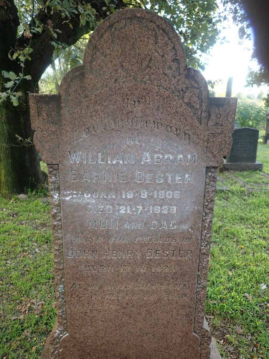 BESTER William Abram Barnie 1906-1929 :: BESTER John Henry 1928-1931