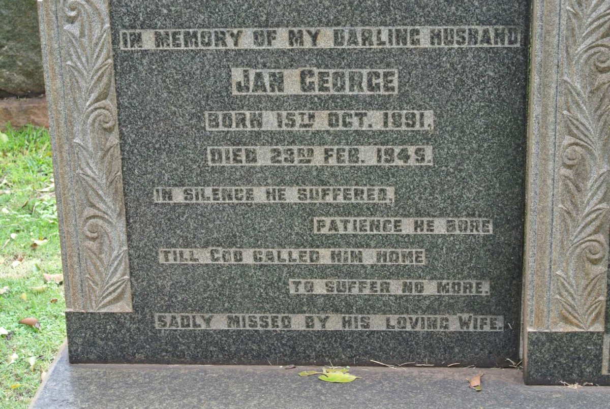 BENDER Jan George 1891-1945
