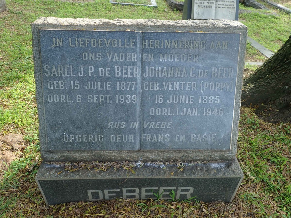 BEER Sarel J.P., de 1877-1939 &amp; Johanna VENTER 1885-1946