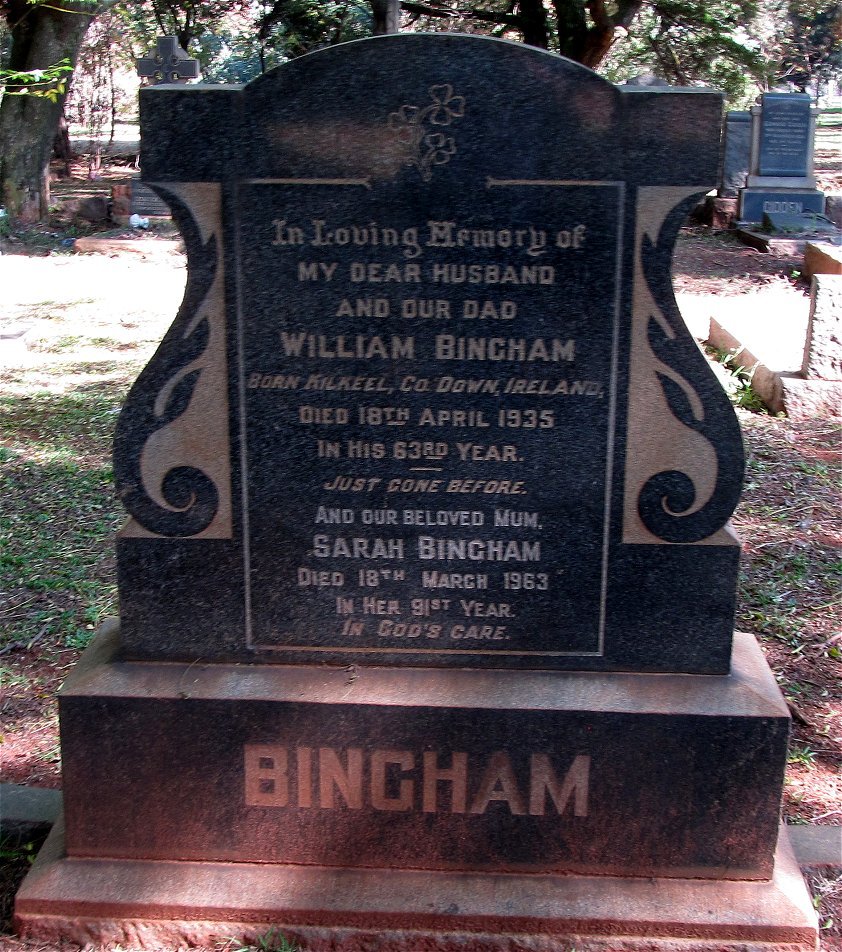BINGHAM William -1935 &amp; Sarah -1963