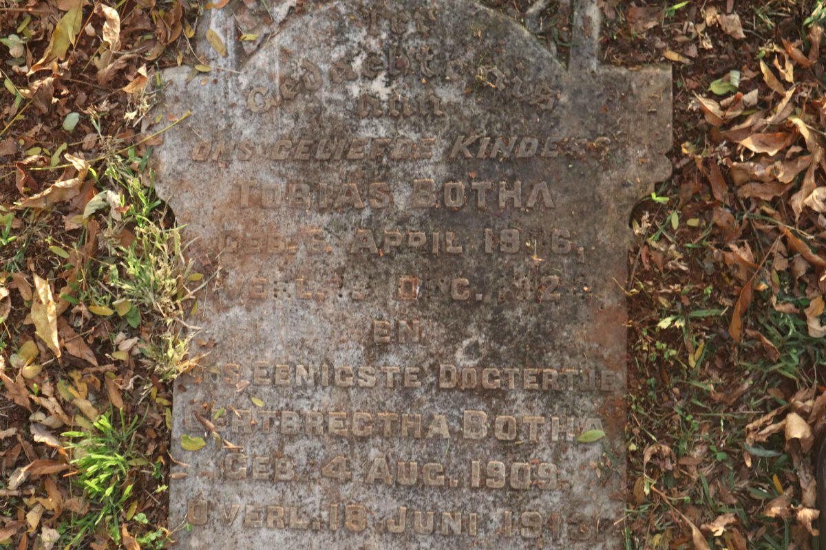 BOTHA Tobias 1906-1924 :: BOTHA Gertbrechta 1909-1913